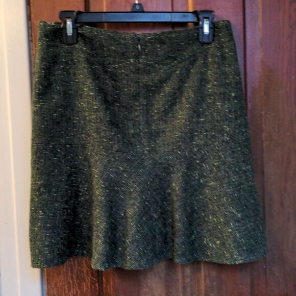 Deep Green Boucle Tweed Schoolgirl Mini-Skirt Sz M - Picture 11 of 12